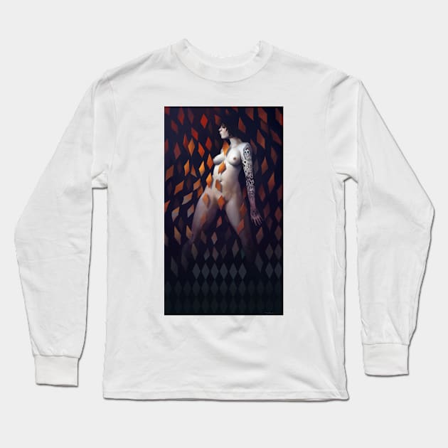 Queen of Diamonds Long Sleeve T-Shirt by RudeOne